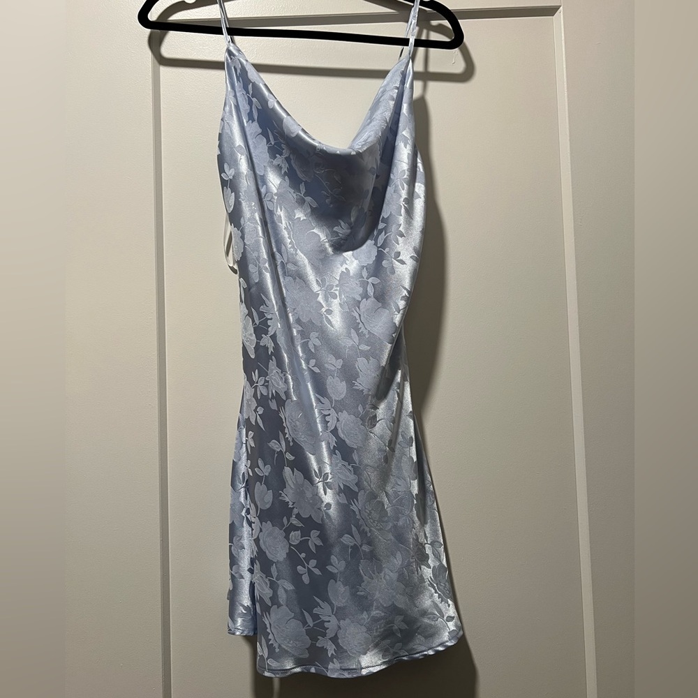 LULUS Floral Cowl Neck Mini Dress